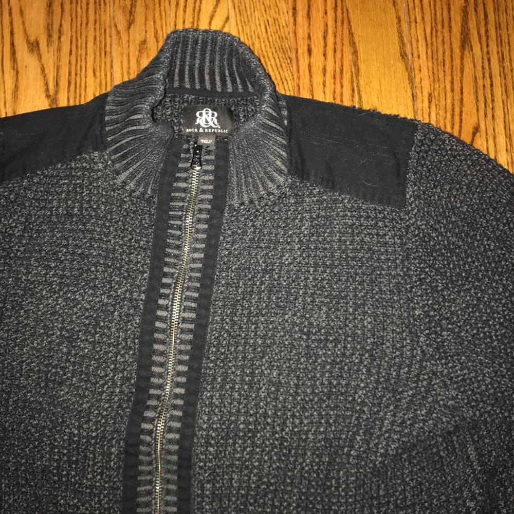 Zip-Up Sweater In Charcoal